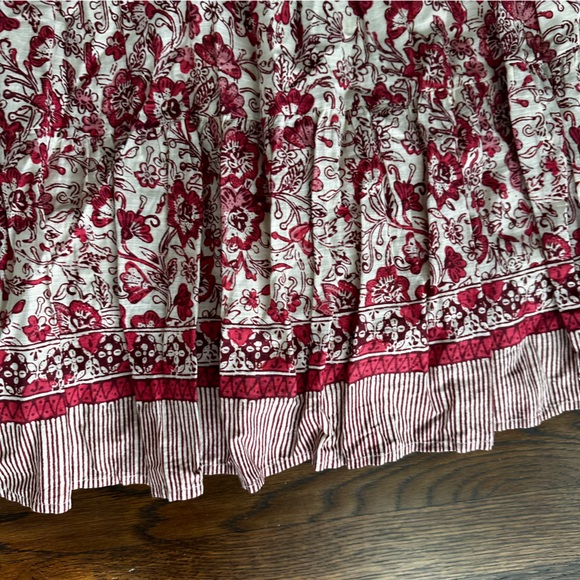 Anthropologie Georgina Mini Spring Boho Cotton Dress Pink Floral Trim - Picture 13 of 16